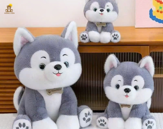 Gấu bông hình chó husky. 